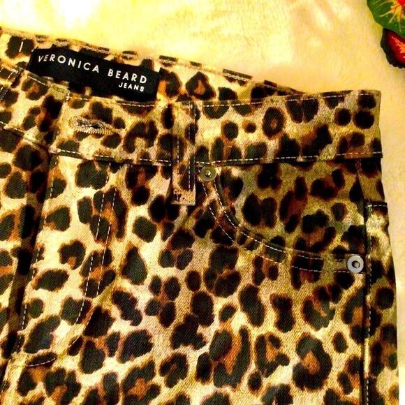 VERONICA BEARD BROOKE MID-RISE LEOPARD PRINT SKINNY JEANS SZ 0 NWT - Picture 15 of 16
